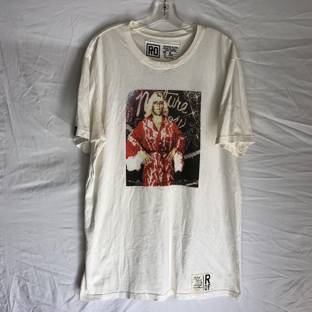 Roots Of Fight Shirt Mens XL White Nature Boy Ric Flair Wrestling Graphic Tee
